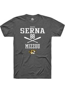 Mateo Serna  Missouri Tigers Dark Grey Rally NIL Sport Icon Short Sleeve T Shirt