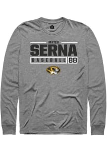 Mateo Serna  Missouri Tigers Grey Rally NIL Stacked Box Long Sleeve T Shirt