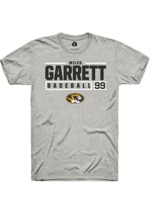 Miles Garrett  Missouri Tigers Ash Rally NIL Stacked Box Short Sleeve T Shirt