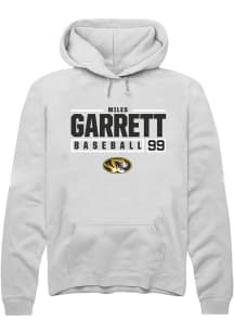 Miles Garrett  Rally Missouri Tigers Mens White NIL Stacked Box Long Sleeve Hoodie