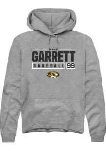 Miles Garrett  Rally Missouri Tigers Mens Grey NIL Stacked Box Long Sleeve Hoodie