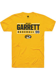 Miles Garrett  Missouri Tigers Gold Rally NIL Stacked Box Short Sleeve T Shirt