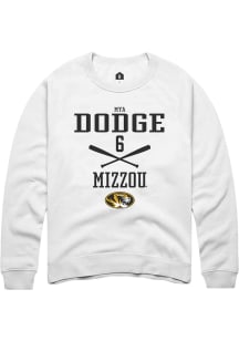 Mya Dodge  Rally Missouri Tigers Mens White NIL Sport Icon Long Sleeve Crew Sweatshirt