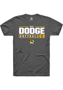 Mya Dodge  Missouri Tigers Dark Grey Rally NIL Stacked Box Short Sleeve T Shirt