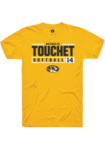 Nathalie Touchet  Missouri Tigers Gold Rally NIL Stacked Box Short Sleeve T Shirt