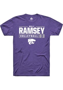 Molly Ramsey Purple K-State Wildcats NIL Stacked Box Short Sleeve T Shirt