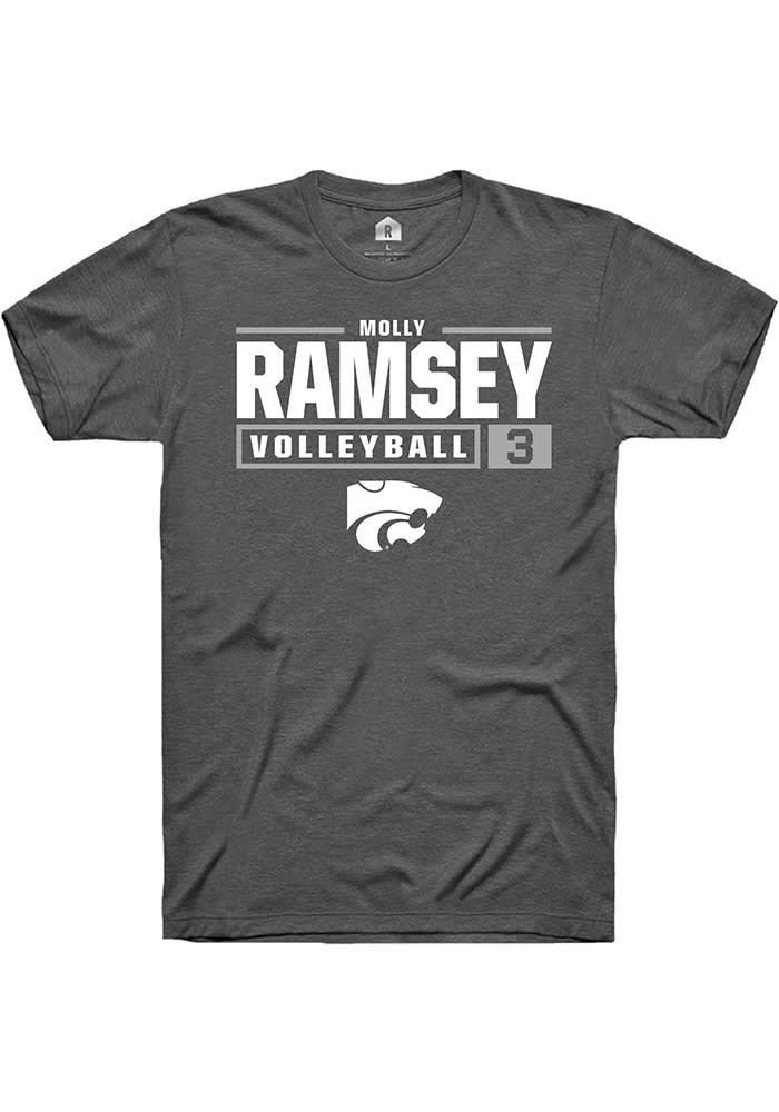 Molly Ramsey K-State Wildcats Grey Rally NIL Stacked Box Short Sleeve T Shirt