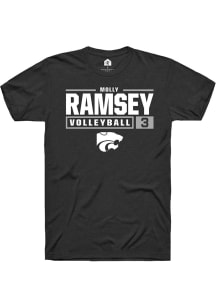 Molly Ramsey Black K-State Wildcats NIL Stacked Box Short Sleeve T Shirt