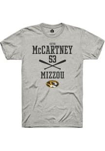 Seth McCartney  Missouri Tigers Ash Rally NIL Sport Icon Short Sleeve T Shirt