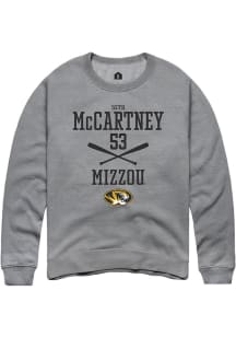 Seth McCartney  Rally Missouri Tigers Mens Grey NIL Sport Icon Long Sleeve Crew Sweatshirt