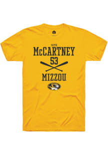 Seth McCartney  Missouri Tigers Gold Rally NIL Sport Icon Short Sleeve T Shirt