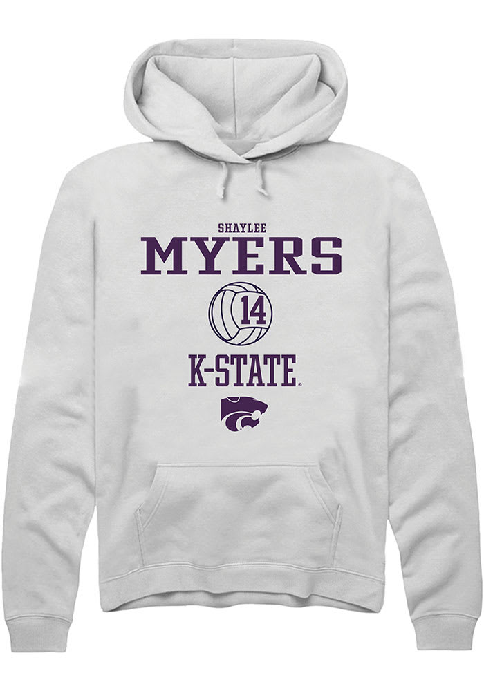 Shaylee Myers Rally K-State Wildcats Mens White NIL Sport Icon Long Sleeve Hoodie