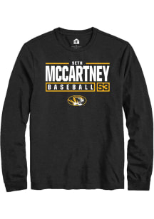 Seth McCartney  Missouri Tigers Black Rally NIL Stacked Box Long Sleeve T Shirt