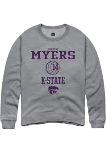 Shaylee Myers Rally Mens Graphite K-State Wildcats NIL Sport Icon Crew Sweatshirt