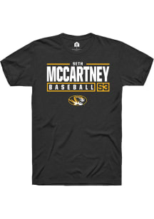 Seth McCartney  Missouri Tigers Black Rally NIL Stacked Box Short Sleeve T Shirt