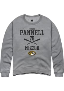 Taylor Pannell  Rally Missouri Tigers Mens Grey NIL Sport Icon Long Sleeve Crew Sweatshirt
