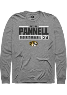 Taylor Pannell  Missouri Tigers Grey Rally NIL Stacked Box Long Sleeve T Shirt