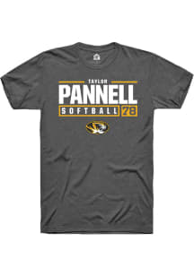 Taylor Pannell  Missouri Tigers Dark Grey Rally NIL Stacked Box Short Sleeve T Shirt
