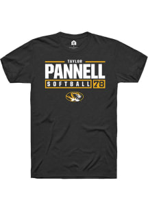 Taylor Pannell  Missouri Tigers Black Rally NIL Stacked Box Short Sleeve T Shirt