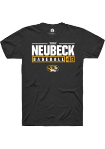 Tony Neubeck  Missouri Tigers Black Rally NIL Stacked Box Short Sleeve T Shirt