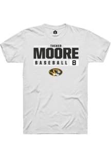 Tucker Moore  Missouri Tigers White Rally NIL Stacked Box Short Sleeve T Shirt