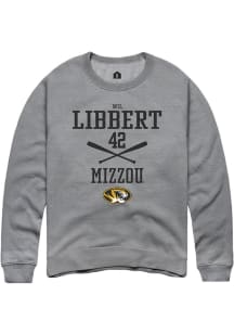 Wil Libbert  Rally Missouri Tigers Mens Grey NIL Sport Icon Long Sleeve Crew Sweatshirt
