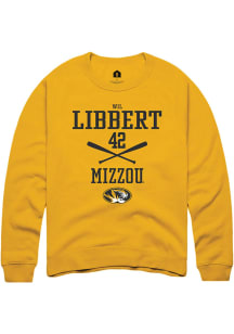Wil Libbert  Rally Missouri Tigers Mens Gold NIL Sport Icon Long Sleeve Crew Sweatshirt