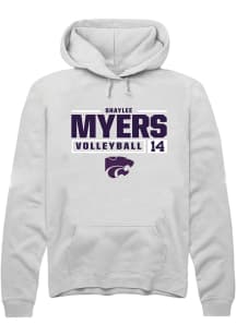 Shaylee Myers Rally Mens White K-State Wildcats NIL Stacked Box Hooded Sweatshirt