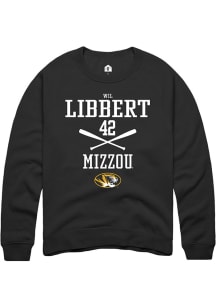 Wil Libbert  Rally Missouri Tigers Mens Black NIL Sport Icon Long Sleeve Crew Sweatshirt