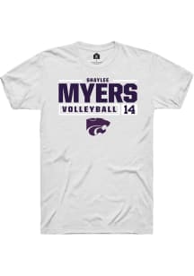 Shaylee Myers White K-State Wildcats NIL Stacked Box Short Sleeve T Shirt