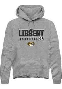 Wil Libbert  Rally Missouri Tigers Mens Grey NIL Stacked Box Long Sleeve Hoodie