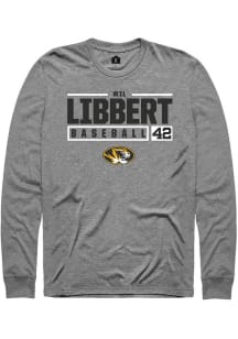 Wil Libbert  Missouri Tigers Grey Rally NIL Stacked Box Long Sleeve T Shirt
