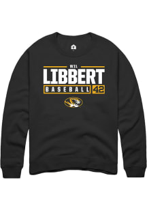 Wil Libbert  Rally Missouri Tigers Mens Black NIL Stacked Box Long Sleeve Crew Sweatshirt