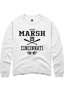 Carson Marsh  Rally Cincinnati Bearcats Mens White NIL Sport Icon Long Sleeve Crew Sweatshirt