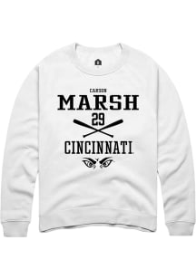 Carson Marsh Rally Mens White Cincinnati Bearcats NIL Sport Icon Crew Sweatshirt