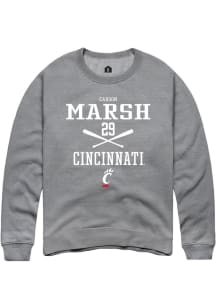 Carson Marsh  Rally Cincinnati Bearcats Mens Grey NIL Sport Icon Long Sleeve Crew Sweatshirt