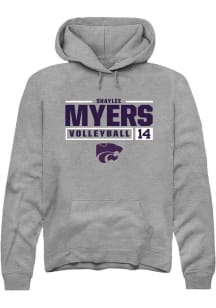 Shaylee Myers Rally Mens Graphite K-State Wildcats NIL Stacked Box Hooded Sweatshirt