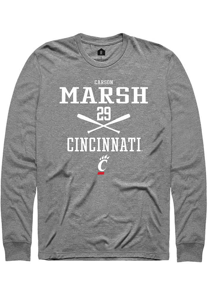 Carson Marsh  Cincinnati Bearcats Graphite Rally NIL Sport Icon Long Sleeve T Shirt