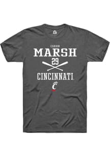 Carson Marsh  Cincinnati Bearcats Dark Grey Rally NIL Sport Icon Short Sleeve T Shirt