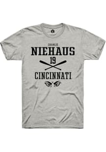 Charlie Niehaus  Cincinnati Bearcats Ash Rally NIL Sport Icon Short Sleeve T Shirt