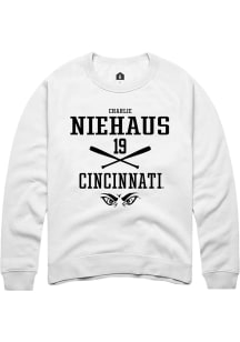 Charlie Niehaus  Rally Cincinnati Bearcats Mens White NIL Sport Icon Long Sleeve Crew Sweatshirt