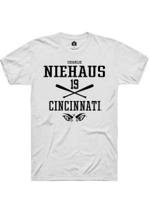 Charlie Niehaus  Cincinnati Bearcats White Rally NIL Sport Icon Short Sleeve T Shirt