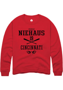 Charlie Niehaus  Rally Cincinnati Bearcats Mens Red NIL Sport Icon Long Sleeve Crew Sweatshirt