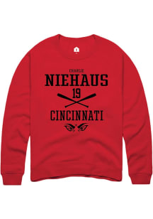 Charlie Niehaus Rally Mens Red Cincinnati Bearcats NIL Sport Icon Crew Sweatshirt