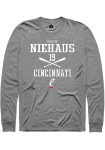 Charlie Niehaus  Cincinnati Bearcats Grey Rally NIL Sport Icon Long Sleeve T Shirt