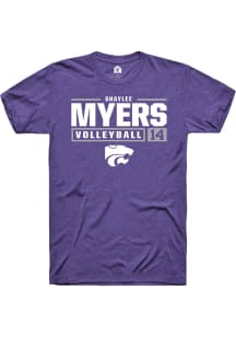 Shaylee Myers Purple K-State Wildcats NIL Stacked Box Short Sleeve T Shirt