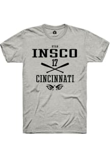 Ryan Insco  Cincinnati Bearcats Ash Rally NIL Sport Icon Short Sleeve T Shirt