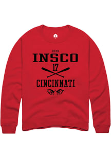 Ryan Insco  Rally Cincinnati Bearcats Mens Red NIL Sport Icon Long Sleeve Crew Sweatshirt