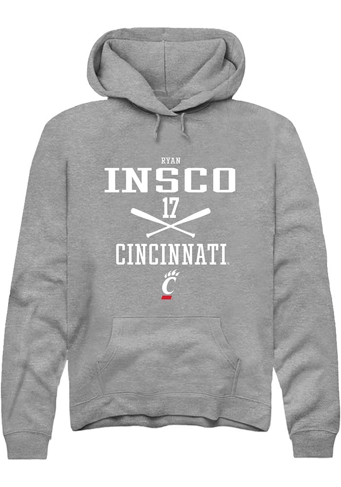 Ryan Insco Rally Cincinnati Bearcats Mens Grey NIL Sport Icon Long Sleeve Hoodie
