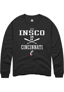 Ryan Insco  Rally Cincinnati Bearcats Mens Black NIL Sport Icon Long Sleeve Crew Sweatshirt